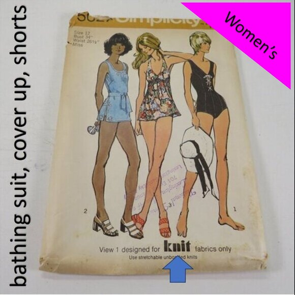 Simplicity 5027 Clothing Pattern Bathing Suit, Shorts, Cover up - Picture 1 of 10